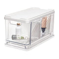 Medium Stacking Cosmetic Drawer Organizer with Lid & Divider - Clear/White - Variation of THIS listing