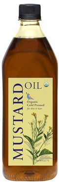 Mustard Oil for Skin - USDA Organic Extra Virgin Cold Pressed 34 Fl Oz - Natural Moisturizer & Body Oil (Pack of 1)