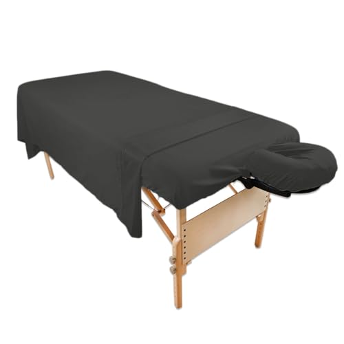Body Linen Tranquility Microfiber Massage Sheet Set - 1 Pack Black