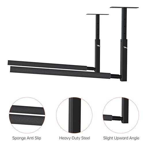 Industrial Ceiling Ladder Rack - Adjustable Garage Storage with 150 lbs Capacity