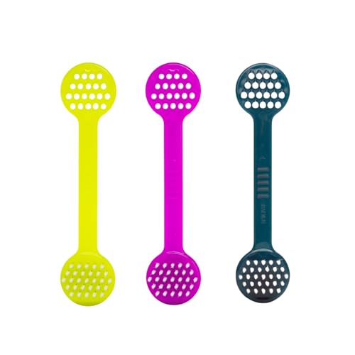 Tongue Cleaner 2-in-1 Scraper & Brush Set - Fuchsia, Midnight Blue & Yellow - BPA-Free Oral Care Tool