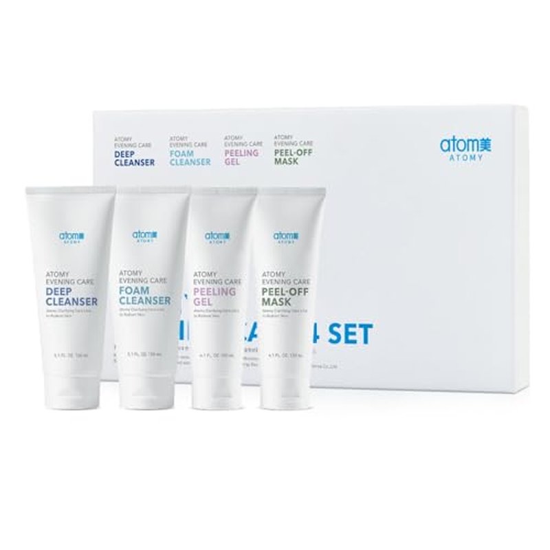 A.t.o.m.y Evening Care 4 set - Foam Cleanser + Deep Cleanser + Peeling Gel + Peel-Off Mask