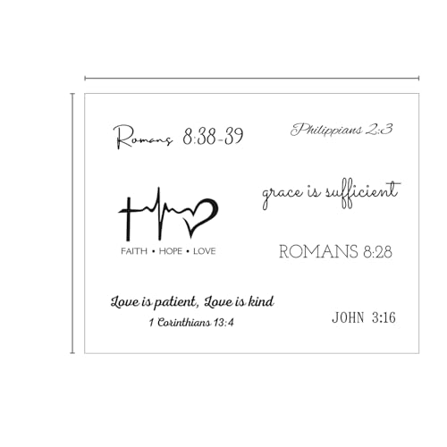 One Grace Love and Grace Christian Temporary Tattoos - Inspirational Scripture Selections - Christian Motivational Bible Verse Words and Cross Tattoos