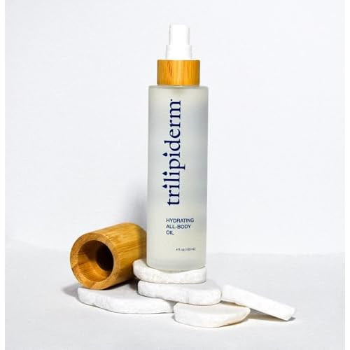 Trilipiderm Hydrating All-Body Oil ? Ultra-Moisturizing, Vitamin-Rich Lipid Replacement, 4oz. Glass and Bamboo Spray Bottle