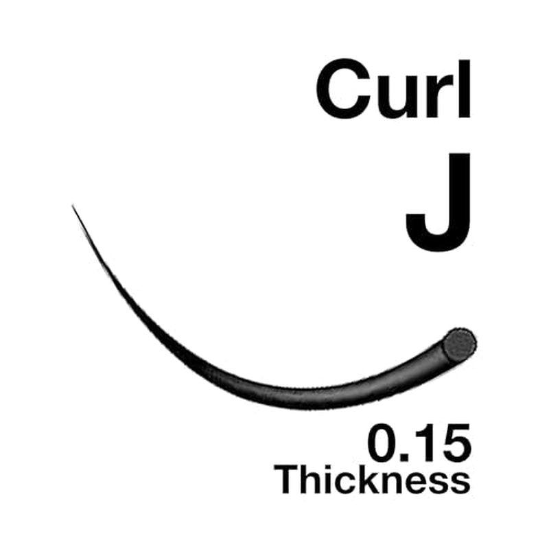 Lash Extensions 0.15mm Thickness J Curl 8mm Length Individual Volume Natural Eyelashes For Eyelash Extensions(0.15,J,8mm)