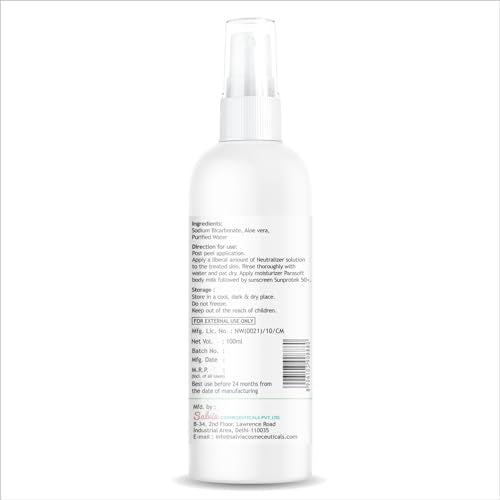 Getrid Chemical Peel Neutralizer Spray (100 ml / 33.8 fl oz) pH Balancing Sodium Bicarbonate Mist for Skin Care - Hydrating Toner for Facial Peels