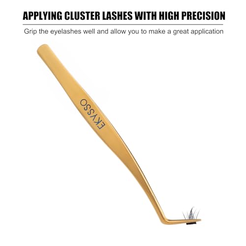 Lash Applicator Tools, 3-in-1 Cluster Eyelash Applicator Kit, Precision Lash Tweezers for Clusters & Strip Lashes, DIY Eyelash Cluster Tweezers Set