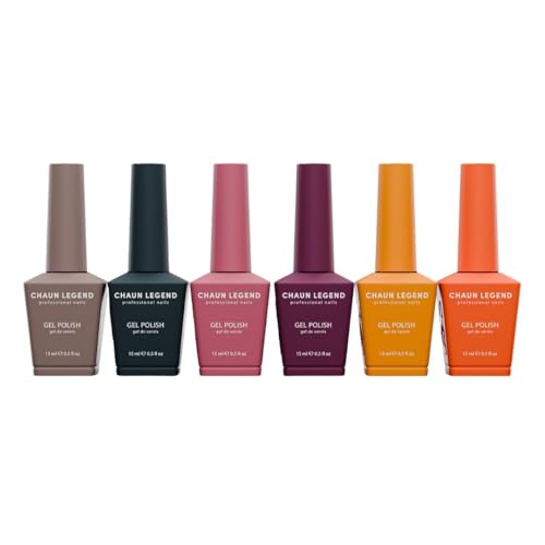 Chaun Legend Fall Must-Haves UV LED Gel Nail Polish Collection Set of 6 - Long-Lasting, Quick Dry, High Shine, Salon-Quality