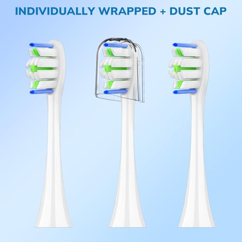 Replacement Toothbrush Heads for Philips Sonicare 20 Pack White - Soft Bristles, Compatible with Click-On Models - Variation: 20p White