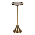 Bohemian Side Table with Hammered Top - Gold, 9x9x23 Inches