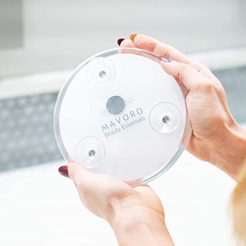 Mavoro 6'' Magnifying Mirror with 3 Strong Suction Cups | 7X Magnification | Portable Travel Makeup & Cosmetic Mirror (7X)