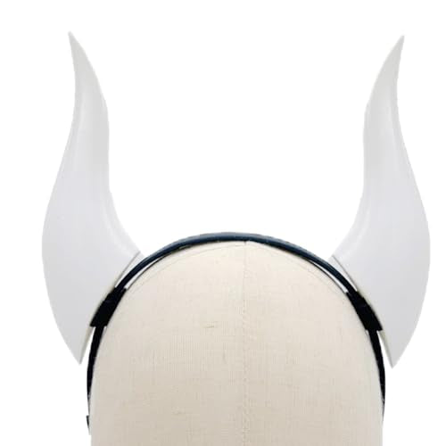 Women Headband with 3D Devil Horns Lightweight Costume Accessory - D White