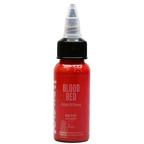Radiant Colors Blood Red Tattoo Ink 1oz Bottle - Bright Saturation, High Pigment Load