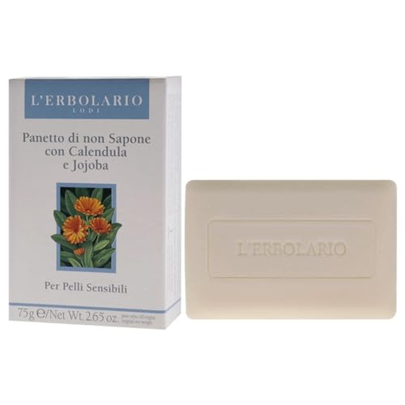 LErbolario Bar Soap, Marigold and Jojoba, 2.6 oz - Soapless Bar - With Marigold and Jojoba Oil - Moisturizing and Nourishing - Cruelty-Free