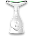 VIMINTO ¢ç 3-in-1 Face Massager ? Facial Massager Tool with Soothing Heat, Vibration, and Smart Touch ? Red, Blue & Green Light Modes for Relaxation and Radiance ? Compact & Portable - White