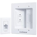 TV Cord Hider Wall Mount Kit with Dual Outlets and Extension Cord - White - Variation of 2 AC Outlets