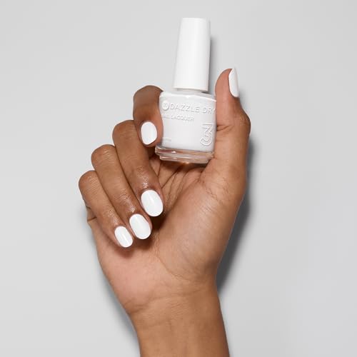 Dazzle Dry Nail Lacquer (Step 3) - White Lightning - A true stark white full coverage cream. (0.5 fl oz)