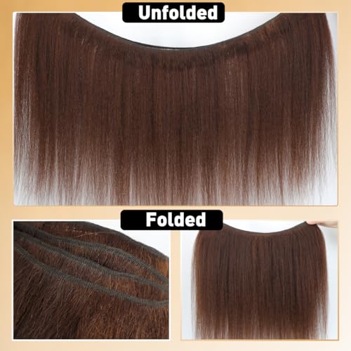 Piuneo 20 Inch Chocolate Brown Kinky Straight Human Hair Bundles - #4 Variant