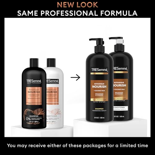 TRESemm? Shampoo and Conditioner Set, Botanique Nourish ? Anti-Frizz Hair Products with Coconut Milk & Aloe Vera, 28 Oz Ea