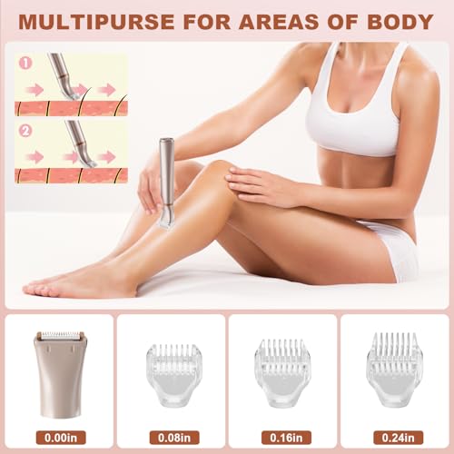 3 in 1 Women Face Shaver, Electric Eyebrow Trimmer Women Facial Hair Remover Waterproof Rechargeable Electric Shaver Razors for Face Nose Eyebrow Beard Mustache Arm Leg Armpit