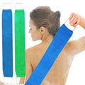 Back Scrubber for Shower for Men and Women | Extra-Long Exfoliating Shower Towel for Back Scrubbing | Exfoliation Back Cleaner Removes Dead Skin and Prevents Acne on Back- 2 Pack - Blue & Green