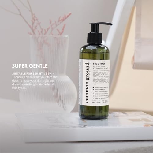 Common Ground Natural Face Wash & Facial Cleanser 8.45 Fl Oz Pack of 2 - Gentle Sensitive Skin Formula