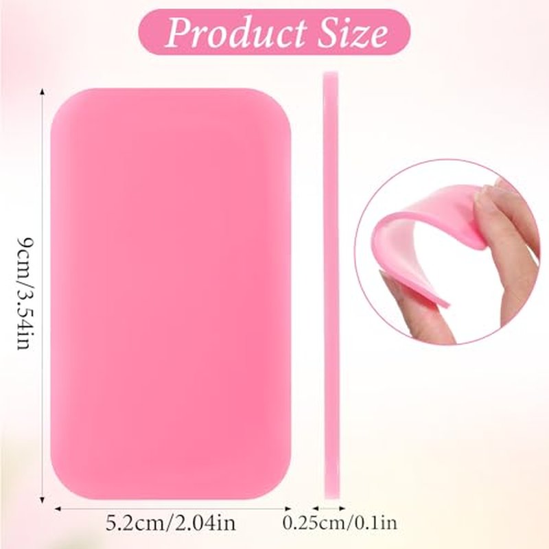 10Pcs Silicone Lash Pad Lash Grafting Gasket Pallet Rectangle Eyelash Extension Pad Reusable Adhesive False Eyelash Holder Pallet for Women Loose Lashes Extension Supplies Tool Fake Eyelashes Adhesive