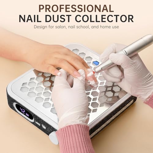 Rechargeable Nail Dust Collector - Black, Professional & Portable by CHRISTINE SHELLY