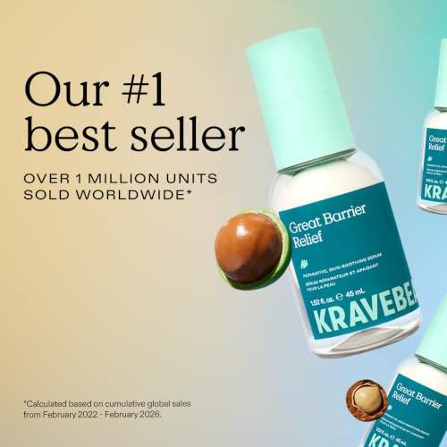 KraveBeauty Great Barrier Relief Face Serum 1.52 Fl Oz for Dry Sensitive Skin