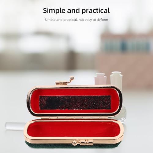 Cabilock Vintage Lipstick Box with Mirror Elegant Makeup Holder for Lipstick Lip Balm & Essential Oils Compact Travel Cosmetic Case