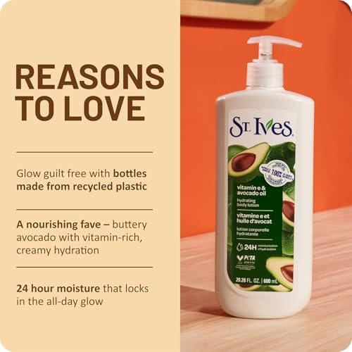 Vitamin E & Avocado Body Lotion 4-Pack - Non-Greasy, Cruelty-Free, 20.28 Oz Each - Variation: Vitamin E and Avocado