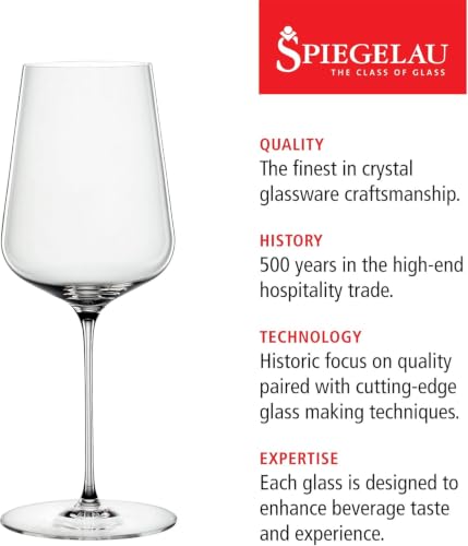 Spiegelau Definition Crystal Universal Wine Glasses - Set of 4, 19 oz, Elegant & Durable, Perfect for Red & White Wines, Universal Variation