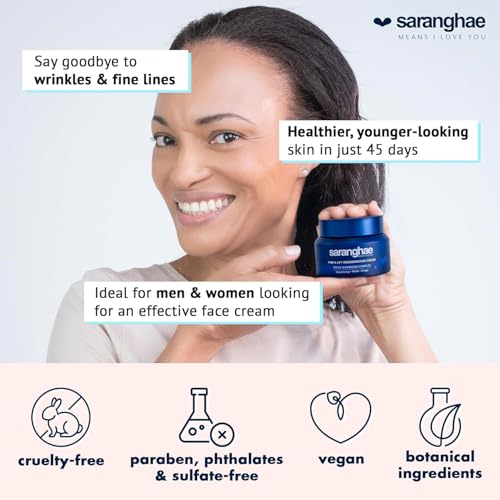 Saranghae Hydrating Moisturizer Face Cream for Soft, Smooth Skin, Face Moisturizer for Dry Skin, with Triple Mushroom Complex: Reishi + Chaga + Sang Hwang along with Hyaluronic Acid - 2.02 oz