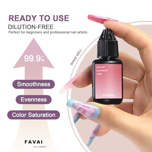 Airbrush Gel Nail Polish Set - 12 Vibrant, Hema-Free Colors for Nail Art