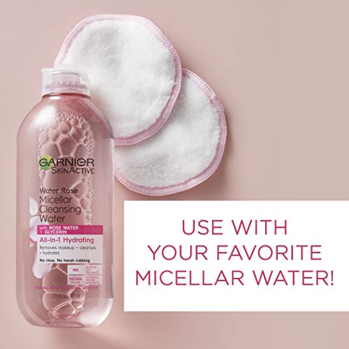 Garnier Micellar Cleansing Eco Pads, Reusable, 3 Ultra-soft Microfiber Pads, 1 Count (Packaging May Vary)
