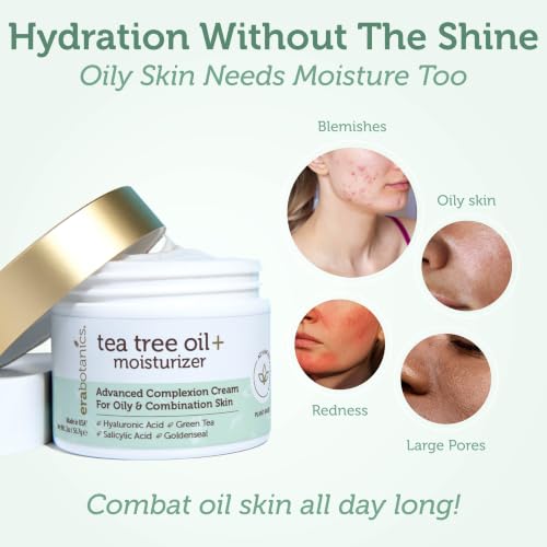 Era Organics Tea Tree Oil Face Cream - Salicylic Acid Acne & Blemish Moisturizer