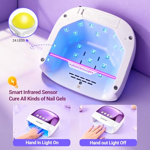 JODSONE Z180001 Cordless LED Nail Lamp with LCD Touch Screen, 4 Timers, Rechargeable Portable Nail Dryer for Home & Salon