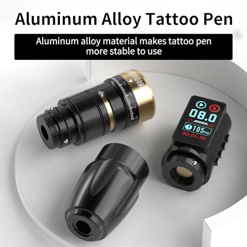 Wormhole Wireless Tattoo Pen with 2300mAh Battery, Black - Multi-Function Professional Machine