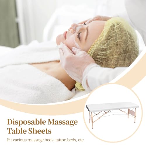 White Disposable Massage Bed Sheets 71x31.5 inch - Hygienic Cover for Spa & Beauty