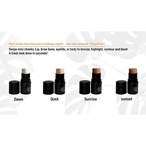 Mom's Secret Natural Organic Multi Cream Sticks, Highlighter and Bronzers 100% Natural, Vegan, Gluten Free, Cruelty Free, Made in the USA, 0.18 oz. (Sunrise)