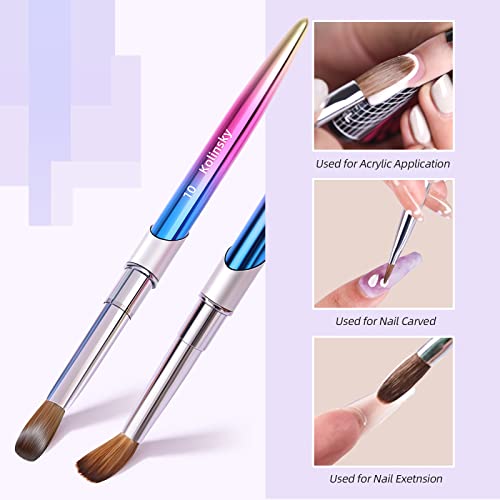 Professional Kolinsky Acrylic Nail Brush Size 18 for Nail Art & Manicure