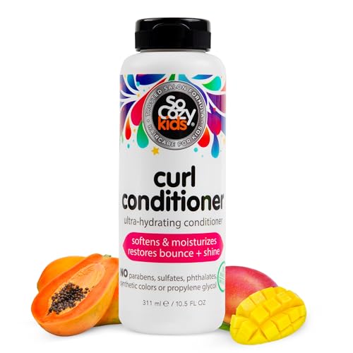 SoCozy Curl Conditioner | For Kids Hair | Softens, Restores Bounce and Shine | No Parabens, Sulfates, Synthetic Colors or Dyes, Sweet-Cr?me, 10.5 Fl Oz
