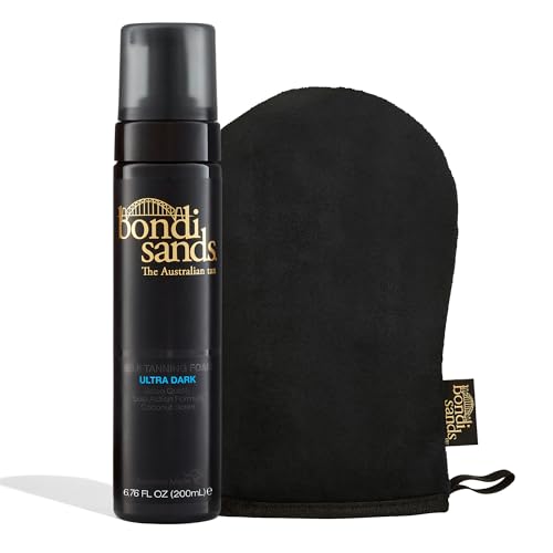 Self Tanning Foam with Application Mitt - Sunless Bronzer, Hydrating Aloe Vera & Coconut, Flawless Finish
