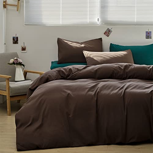 Pureant Brown Queen Comforter Set 90x90 Inches Mocha Coffee Bedding