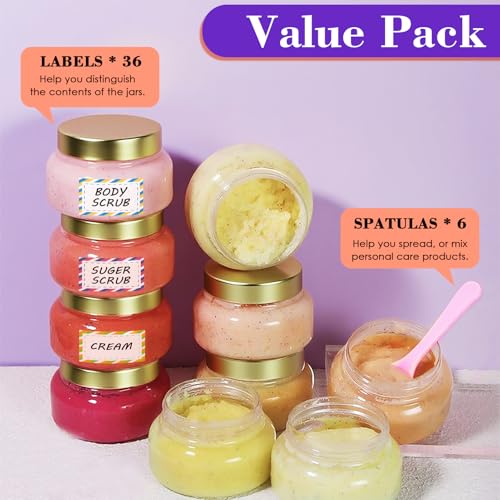 8 oz Plastic Cosmetic Containers with Lids - Black, 36 Pack, Travel-Friendly, Variation of THIS listing