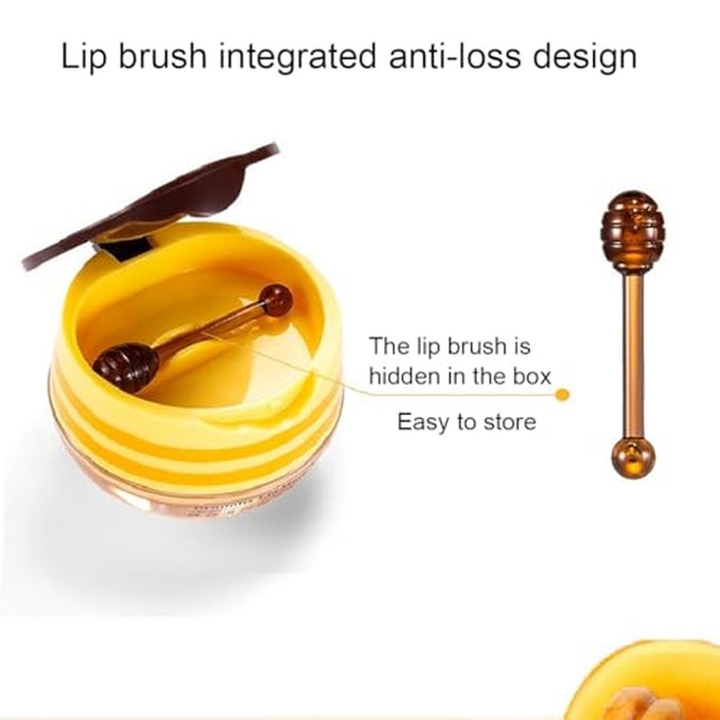 2 PCS Bee Lip Balm Honey Pot,Honey Propolis Lip Mask Moisturizing Moisture Nourishing Dry & Chapped Lips