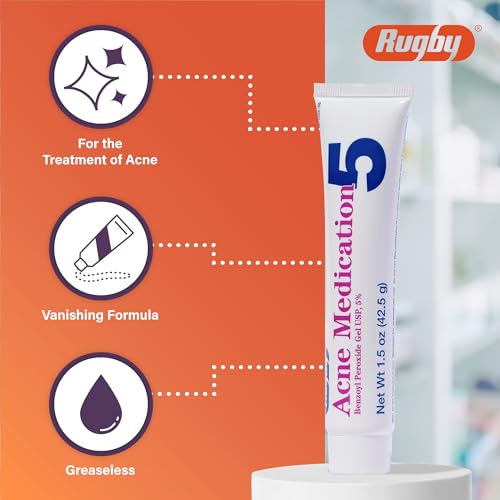 Acne Medication Gel 5% Benzoyl Peroxide - Vanishing Formula, Greaseless - 1.5 Oz Pack of 6