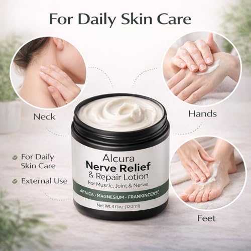 Alcura Cream, Arnica Cream, Magnesium Cream with Arnica ? Daily Comfort Alcura Lotion for Neck, Hands & Feet, 4 fl oz (1 pack)