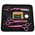 Pink Hair Cutting Scissors Set with Razor - 5.5 Inch Barber & Stylist Tools