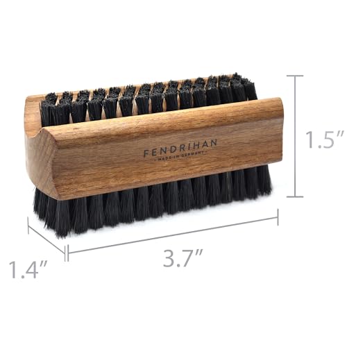 Genuine Boar Bristle Nail Brush with Beech Wood Handle - German Made, 4 Inch